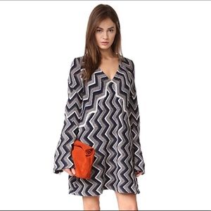 Free People V-Neck Gray/White Sweater Dress